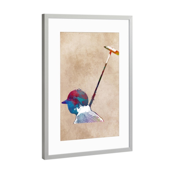 Poster mit Rahmen Silber "Polo sport art" artboxONE - Sport,Sport / Sommerspiele,Sport / Motivation