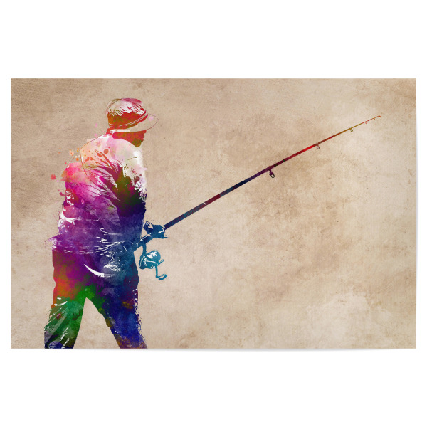 Poster 30x20 cm "Fishing art" artboxONE - Sport,Sport / Sommerspiele,Sport / Motivation - Fish,Fishing,Sport,Fisch,Bunt,Colorful
