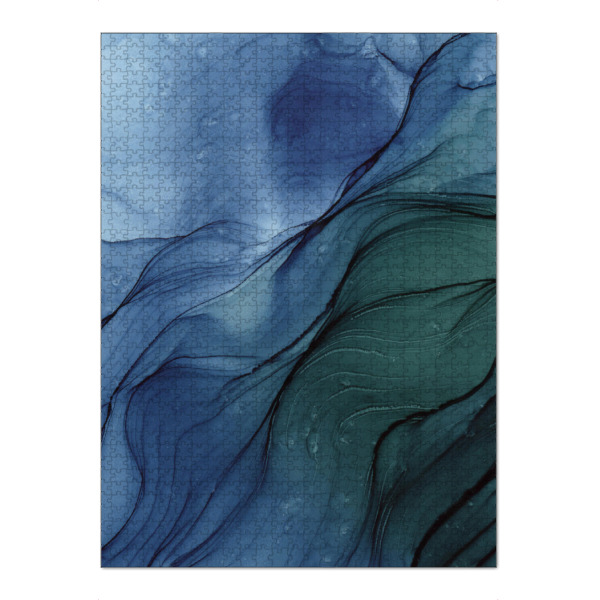 Puzzle Ravensburger "Dark Green and Blue" artboxONE - Abstrakt