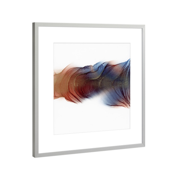 Poster mit Rahmen Silber "Bunt the Waves C" artboxONE - Abstrakt