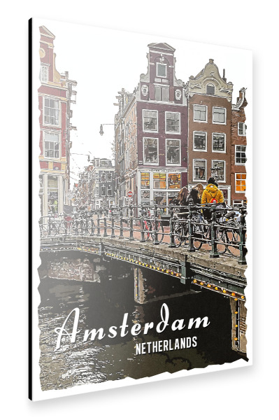Alu-Dibond "Amsterdam Vintage Stil" 30x20 cm artboxONE