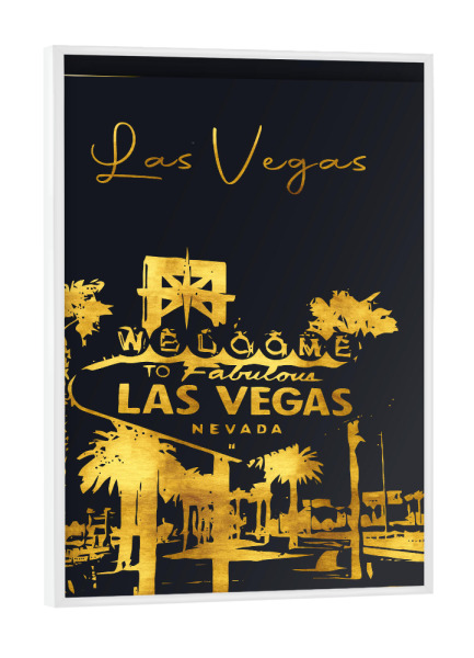 Poster mit weißem Rahmen "Las Vegas in Gold" artboxONE - Städte,Architektur,Städte / Las Vegas