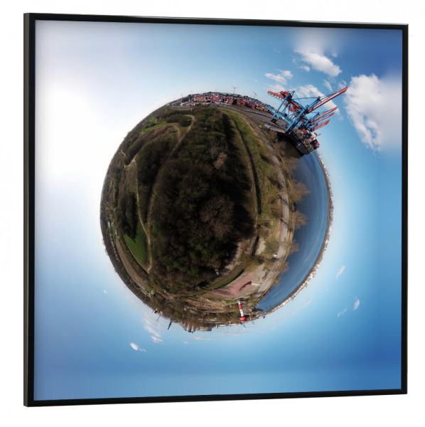 Poster mit schwarzem Rahmen 30x30 cm "CTA und Park HH-Moorburg" artboxONE - Städte,Städte / Hamburg,Reise,Reise / Länder
