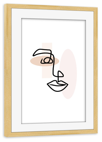 Poster mit Rahmen kiefer "OneLine Abstract Face" artboxONE - Abstrakt