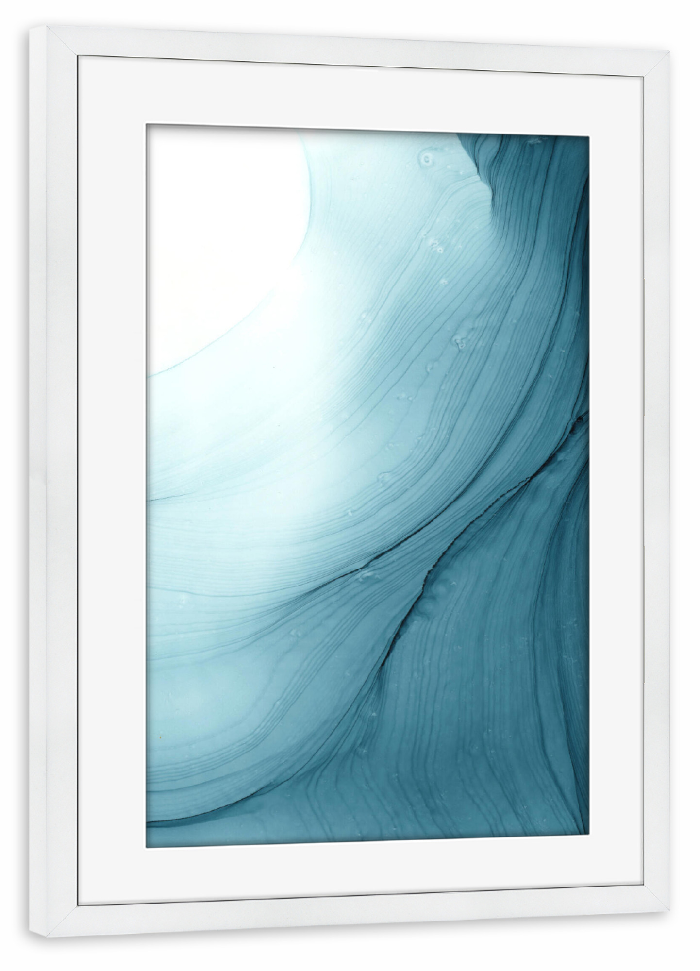 Poster mit Rahmen weiß "Bluegreen River" artboxONE - Abstrakt
