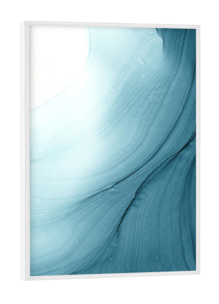 Poster mit weißem Rahmen "Bluegreen River" artboxONE - Abstrakt