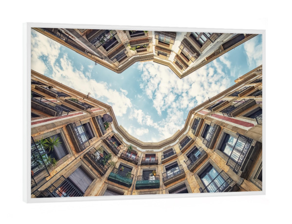 Poster mit weißem Rahmen "Barcelona street" artboxONE - Städte,Reise,Architektur,Reise / Länder,Städte / Barcelona