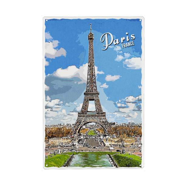 Holzbild "Paris Vintage Eiffelturm" artboxONE - Städte,Architektur,Städte / Paris