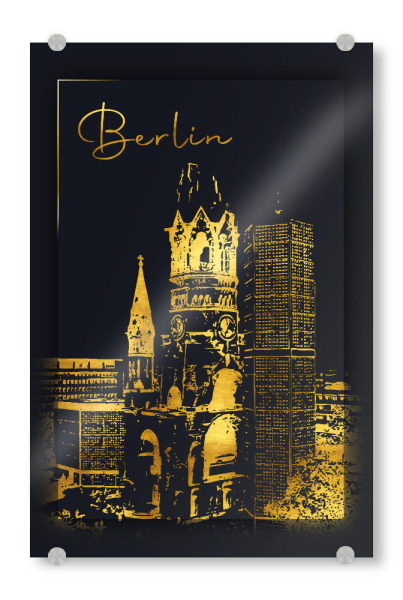 Acrylglasbild "Berlin in Gold" artboxONE - Städte,Städte / Berlin,Architektur