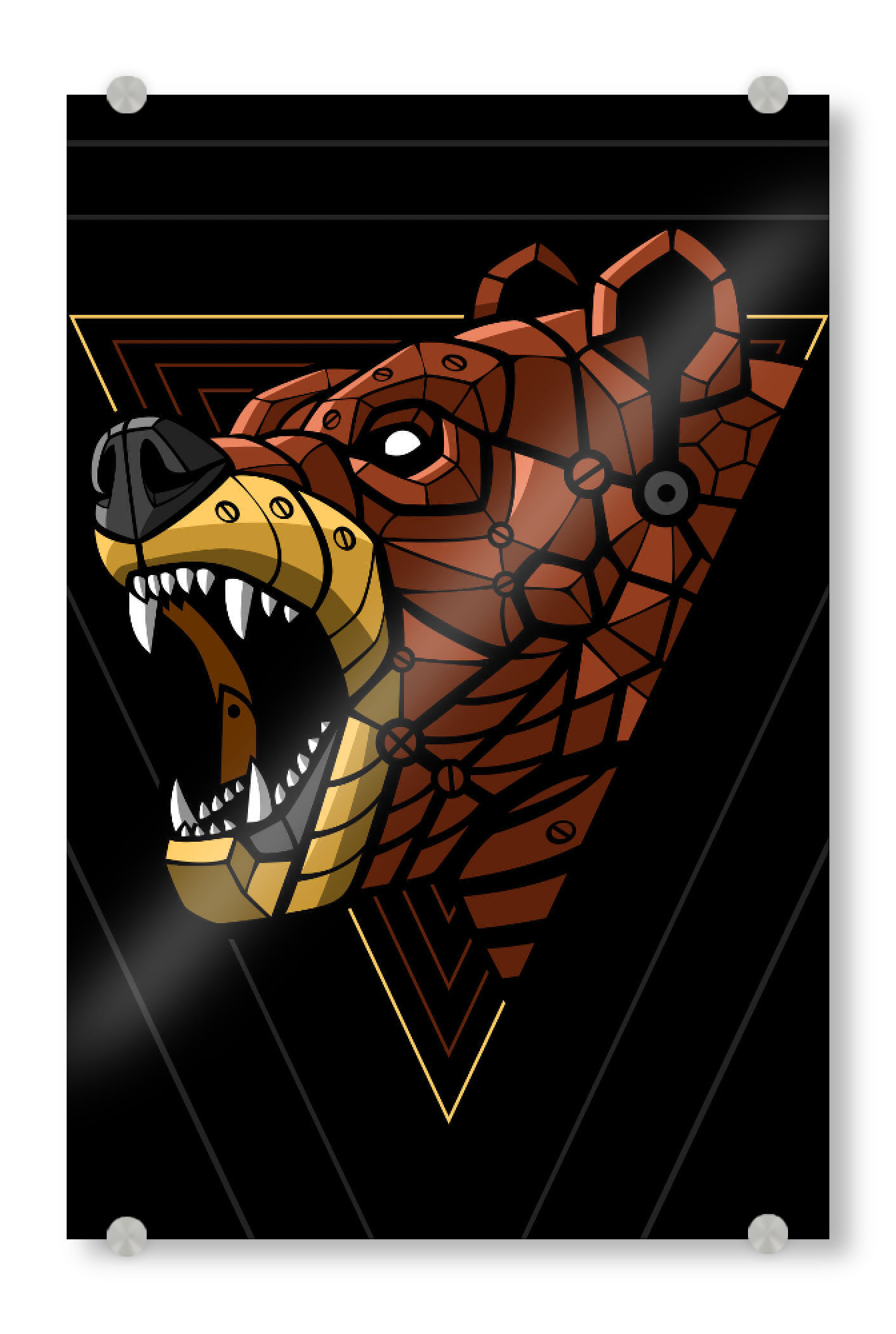 Acrylglasbild "Robot Bear" artboxONE - Tiere,Comic - Bear,Grizzly,Animal,Nature,Robot,Machine,Predator,Tier,Bär,Comic,Portrait
