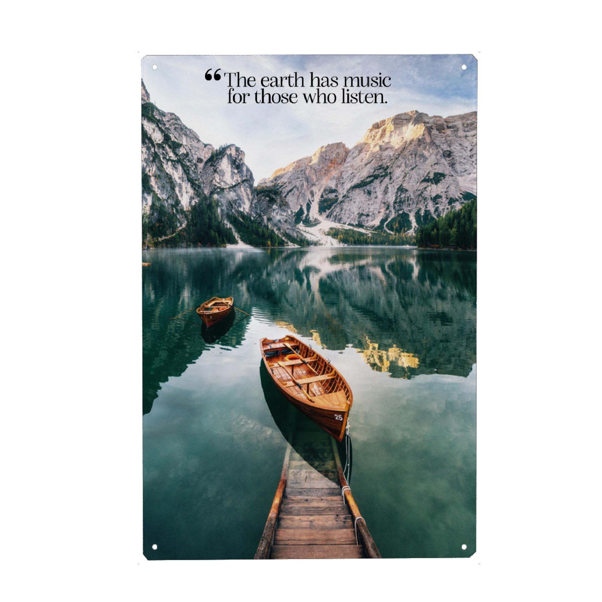 Metall Poster "Music of the earth" artboxONE - Typografie,Natur,Reise