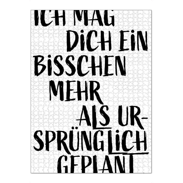 Puzzle Ravensburger "Mehr als geplant" artboxONE - Typografie,Schwarzweiß,Liebe