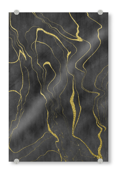 Acrylglasbild "Zarte goldene Ströme" artboxONE - Abstrakt