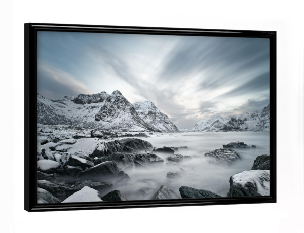 Poster mit schwarzem Rahmen "Winterküste" artboxONE - Natur,Reise,Reise / Strand und Meer
