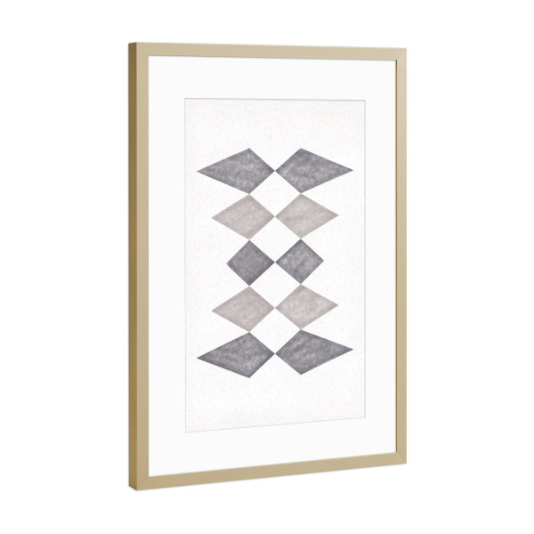 Poster mit Rahmen Gold "Almostrombicplates" artboxONE - Abstrakt,Geometrie