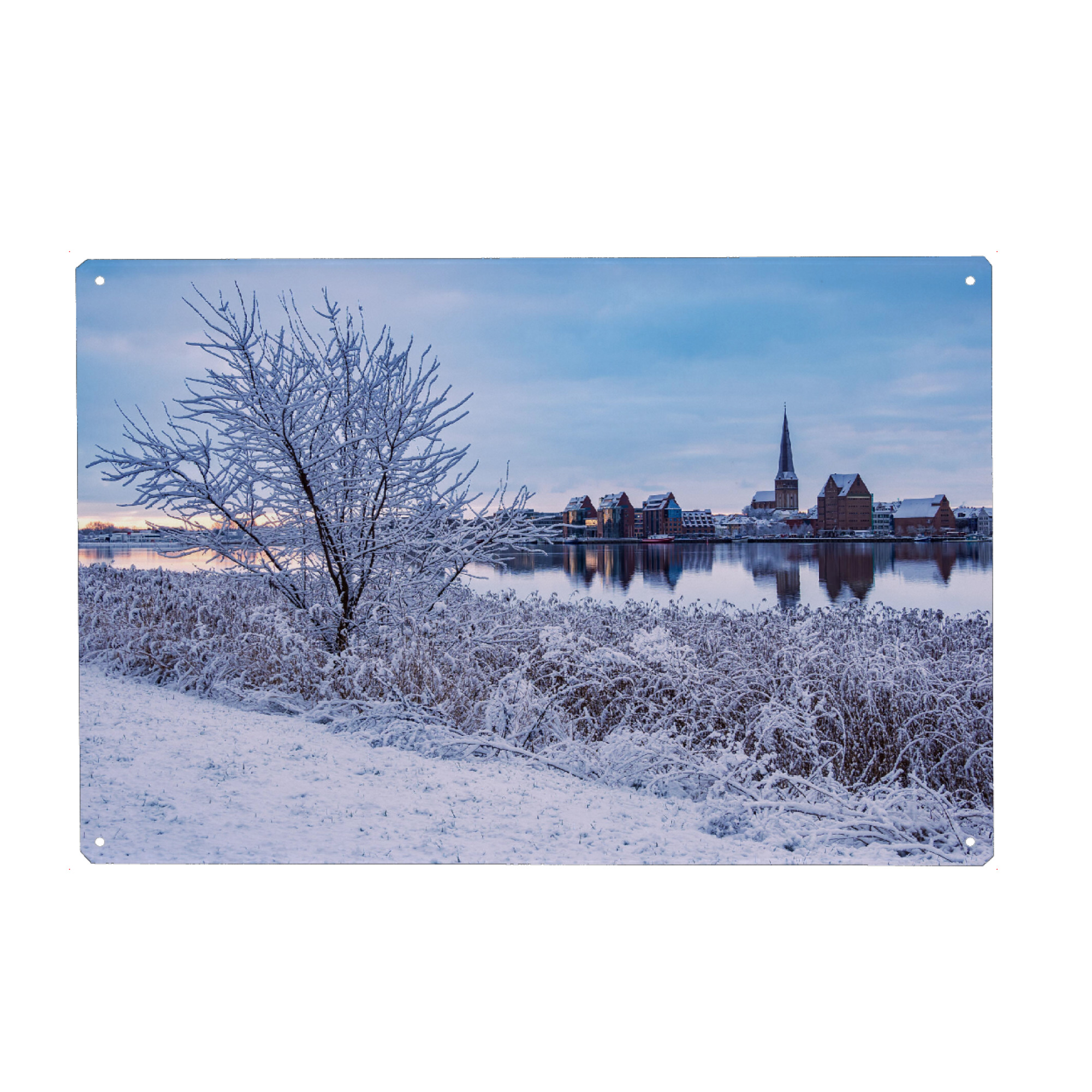 Metall Poster "Warnow im Winter" artboxONE - Natur,Reise,Architektur,Städte / Weitere
