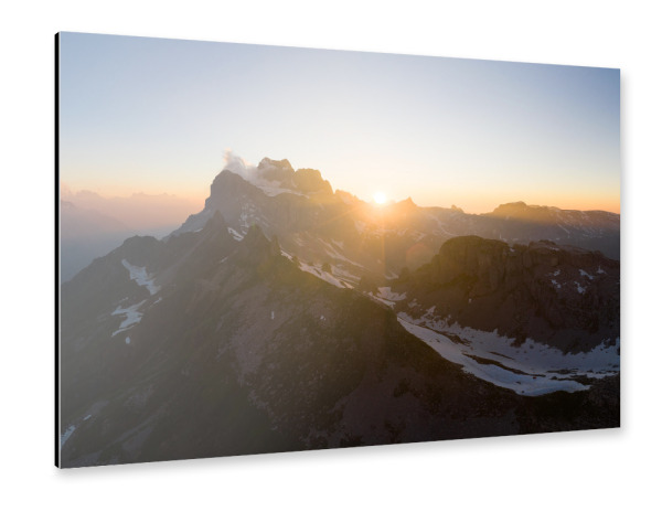 Alu-Dibond "Klausenpass sunset" 30x20 cm artboxONE