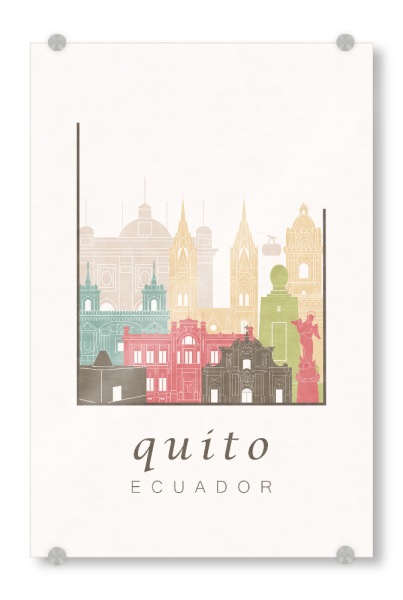 Acrylglasbild "Quito skyline pastel" artboxONE - Städte,Reise,Architektur,Kartografie