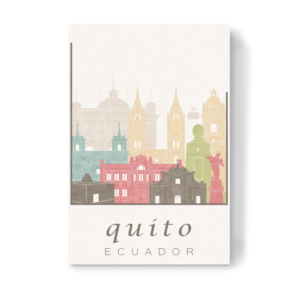 Leinwandbild "Quito skyline pastel" artboxONE - Städte,Reise,Architektur,Kartografie