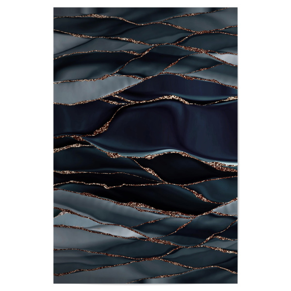 Poster "Black Agate Landscape" artboxONE - Abstrakt,Marmor - Agate,Geode,Gem,Gemstone,Marbled,Gold,Glamour,Abstract,Abstrakt,Marmor,Marble