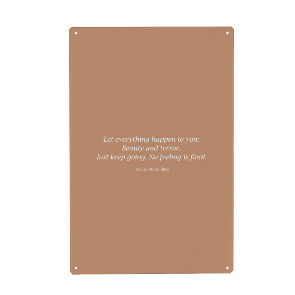 Metall Poster "Rilke - In Beauty and Terror" artboxONE - Typografie