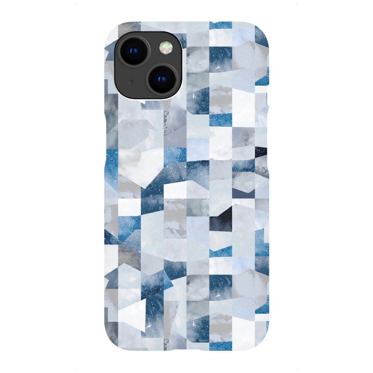 iPhone "Galaxy Geometric Collage Blue" Premium-Case Handyhülle artboxONE