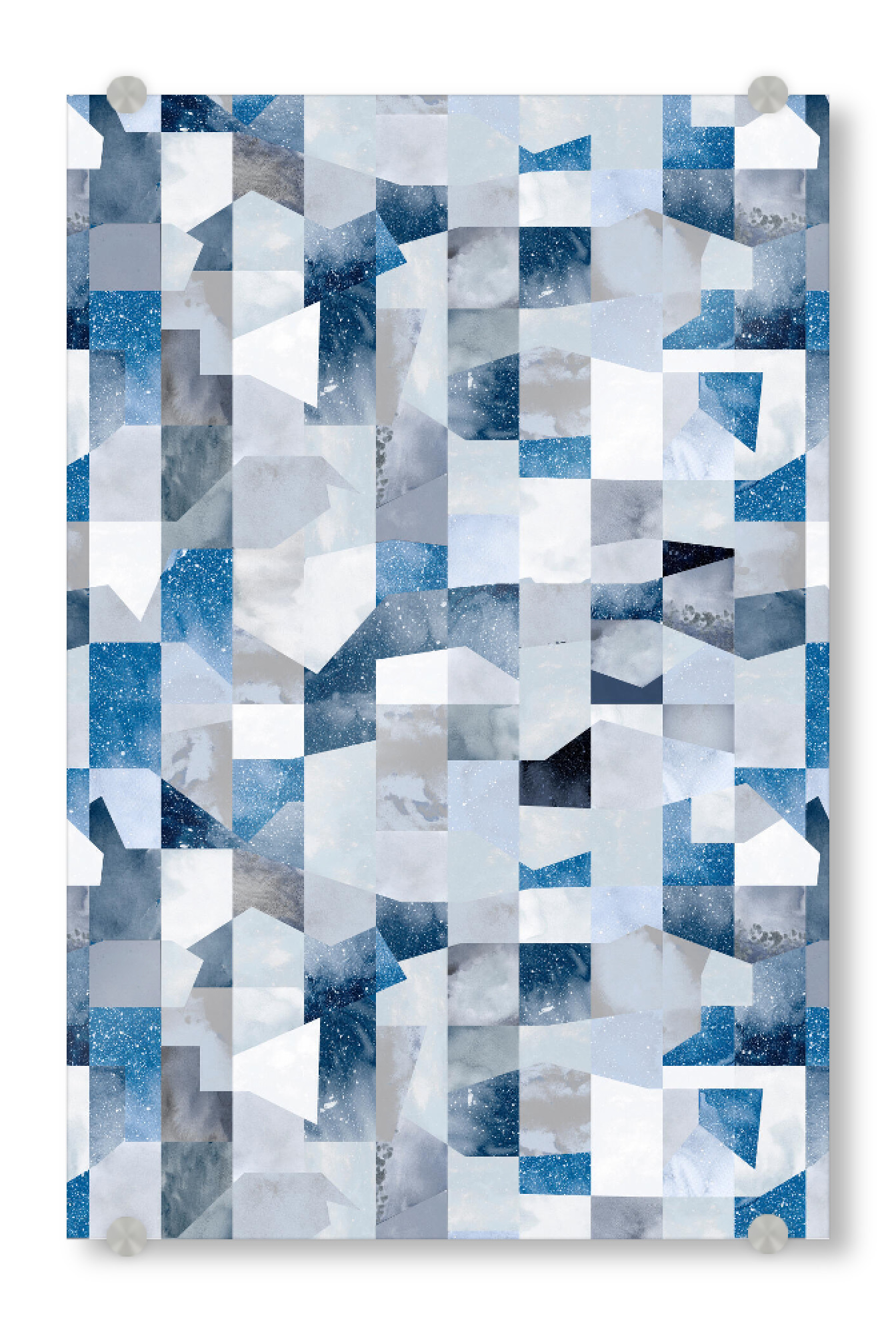 Acrylglasbild "Galaxy Geometric Collage Blue" artboxONE - Abstrakt,Geometrie