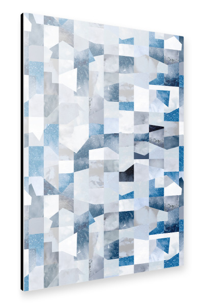 Alu-Dibond "Galaxy Geometric Collage Blue" 30x20 cm artboxONE