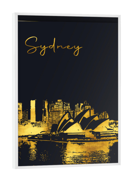 Poster mit weißem Rahmen "Sydney in Gold" artboxONE - Städte,Architektur,Städte / Sydney