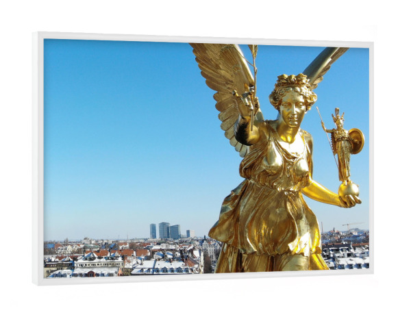 Poster mit weißem Rahmen "Der Münchner Friedensengel" artboxONE - Städte / München,Architektur