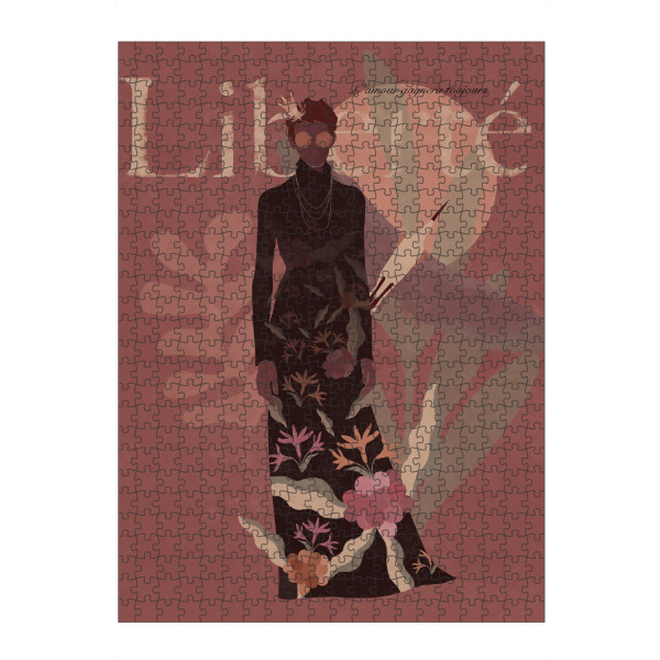 Puzzle Ravensburger "Flat Woman" artboxONE - Menschen,Streetart - Flat,People,France,Illustration,Fashion woman,Fashion,Female,Woman,Frau,Girl