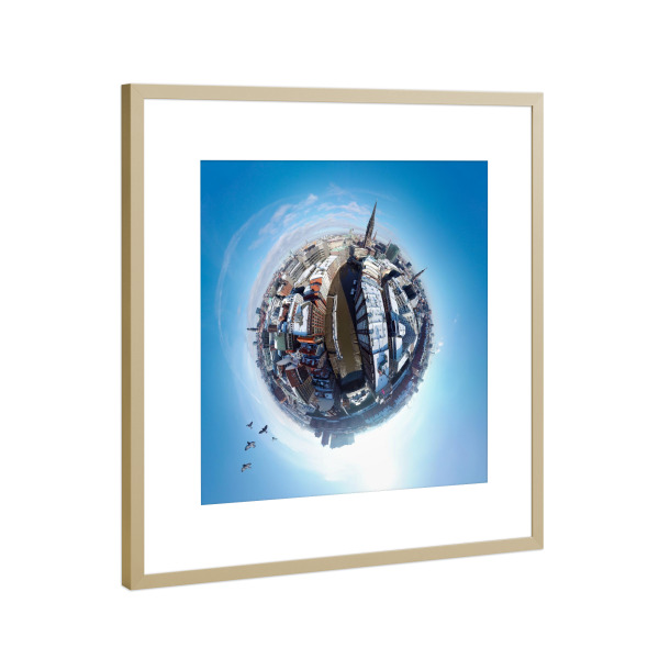 Poster mit Rahmen Gold "Hamburg-Innenstadt Nikolaifleet" artboxONE - Städte,Städte / Hamburg,Reise,Architektur,Reise / Länder