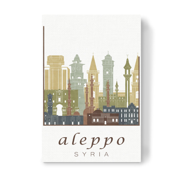 Leinwandbild "Aleppo skyline light brown" artboxONE - Städte,Reise,Architektur,Kartografie