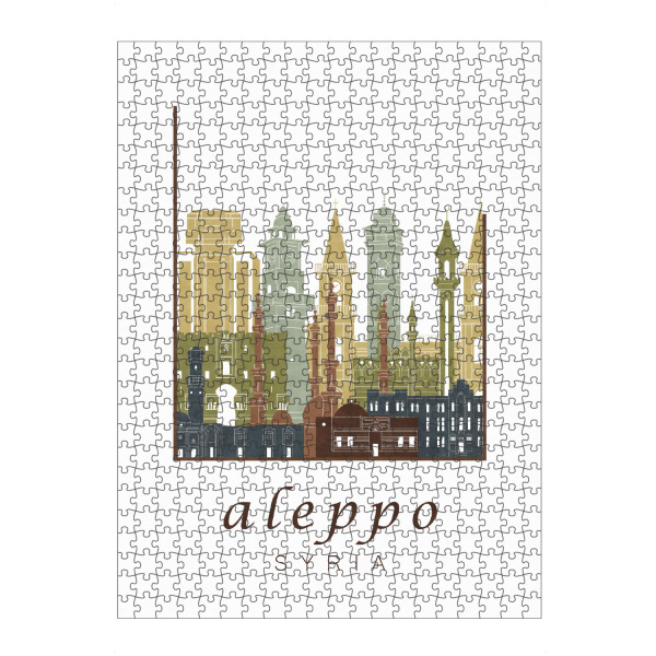 Puzzle Ravensburger "Aleppo skyline light brown" artboxONE - Städte,Reise,Architektur,Kartografie