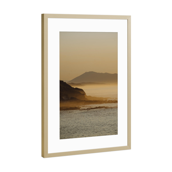 Poster mit Rahmen Gold "Sunset shaddow" artboxONE - Natur
