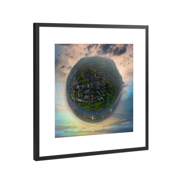 Poster mit Rahmen Schwarz (Metallic) "Königswinter am Rhein" artboxONE - Städte,Natur,Reise,Architektur,Reise / Länder