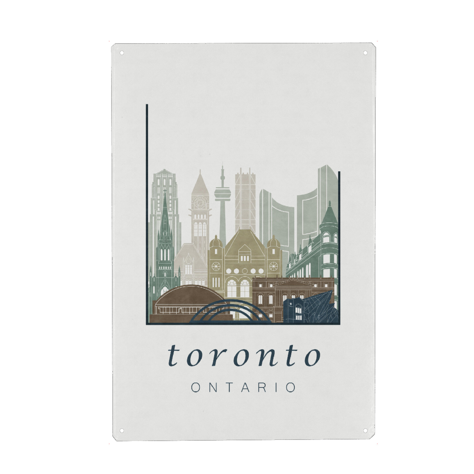 Metall Poster "Toronto skyline light blue" artboxONE - Städte,Reise,Architektur,Kartografie