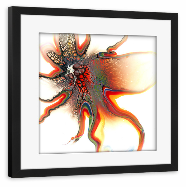 Poster mit Rahmen schwarz "Bunt Flower" artboxONE - Abstrakt