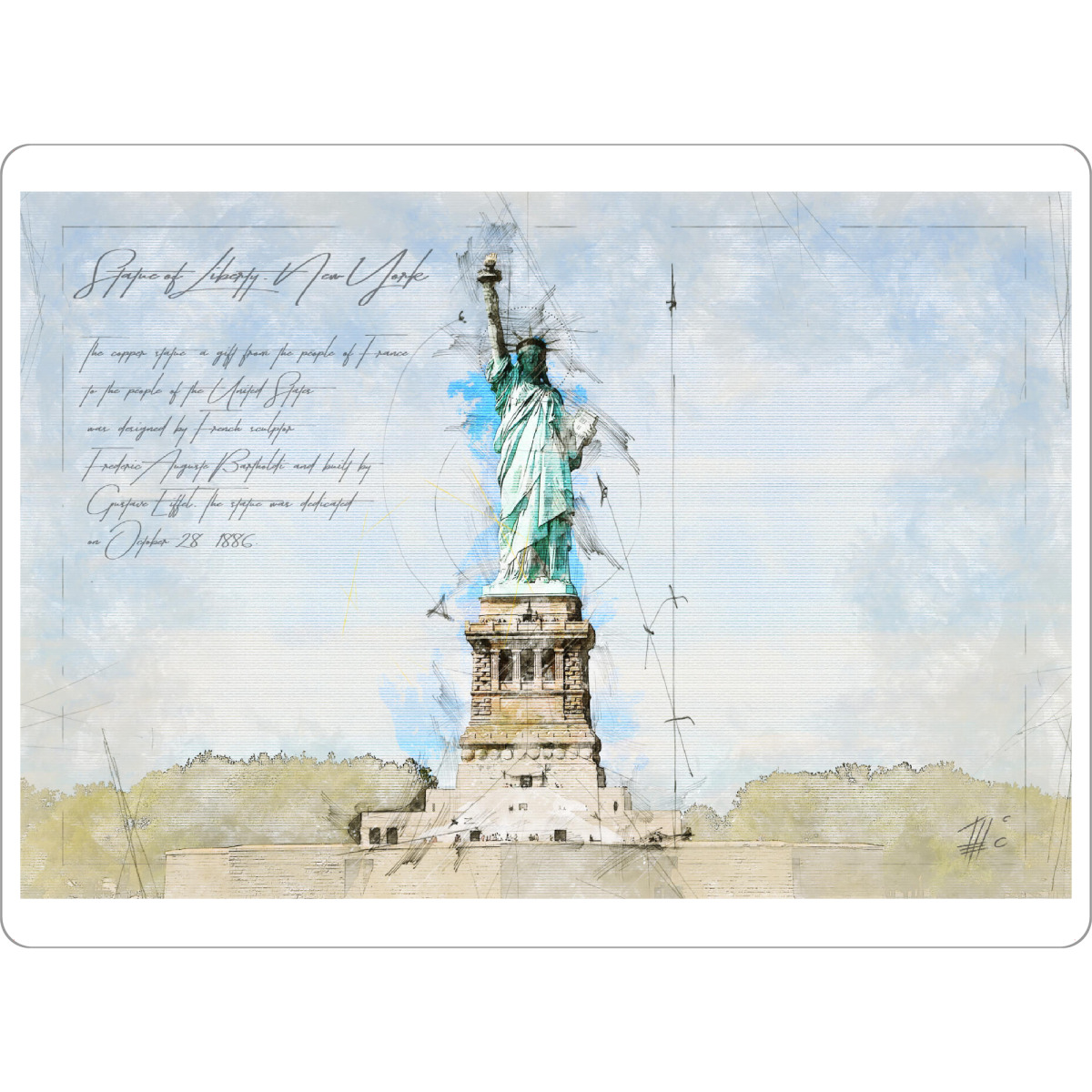 Tischset "Statue of Liberty, USA" artboxONE - Städte,Städte / New York,Reise,Architektur