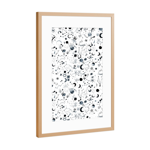 Poster mit Rahmen Kupfer "Horoscope Space Planets Astrology" artboxONE - Abstrakt,Fashion,Galaxy