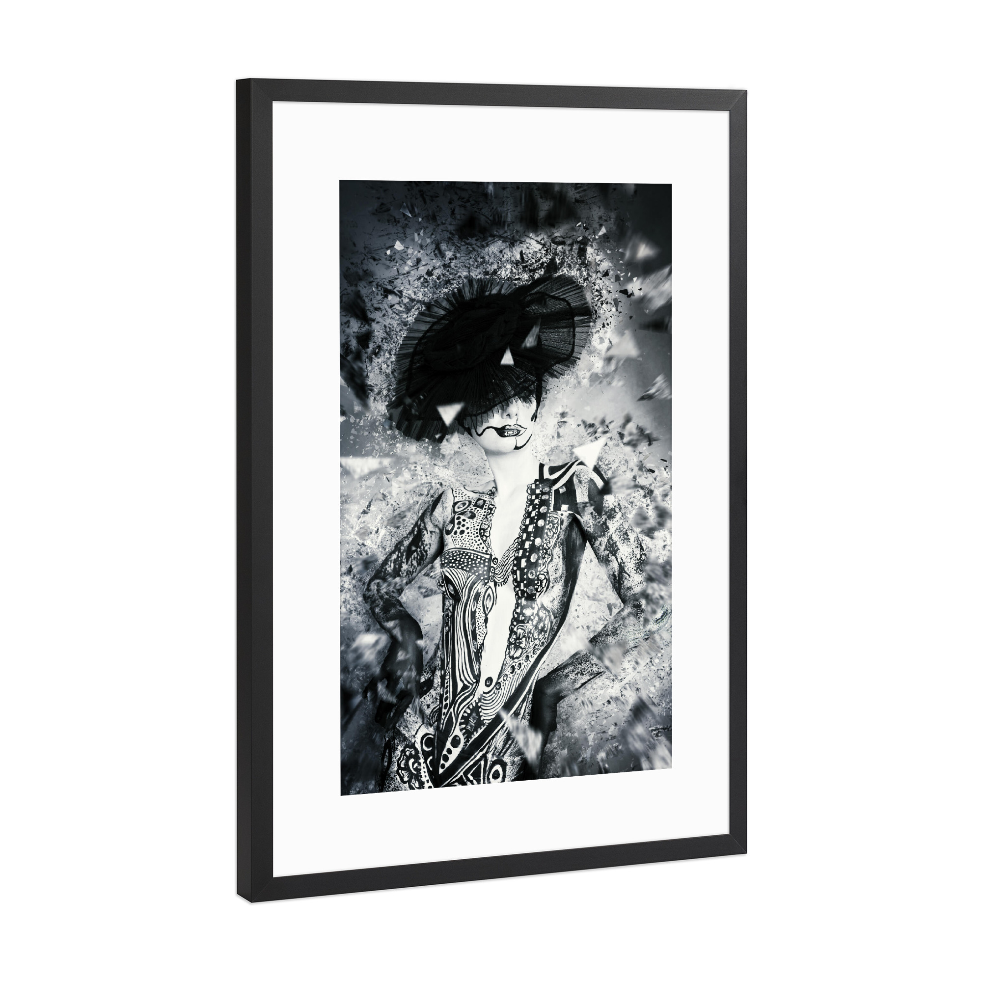Poster mit Rahmen Schwarz (Metallic) "Fraktale Schönheit" artboxONE - Film,Geometrie,Fashion,Fiktion