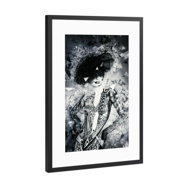 Poster mit Rahmen Schwarz (Metallic) "Fraktale Schönheit" artboxONE - Film,Geometrie,Fashion,Fiktion