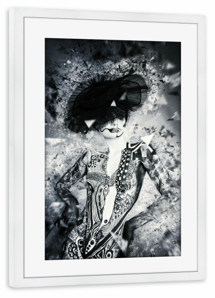 Poster mit Rahmen weiß "Fraktale Schönheit" artboxONE - Film,Geometrie,Fashion,Fiktion