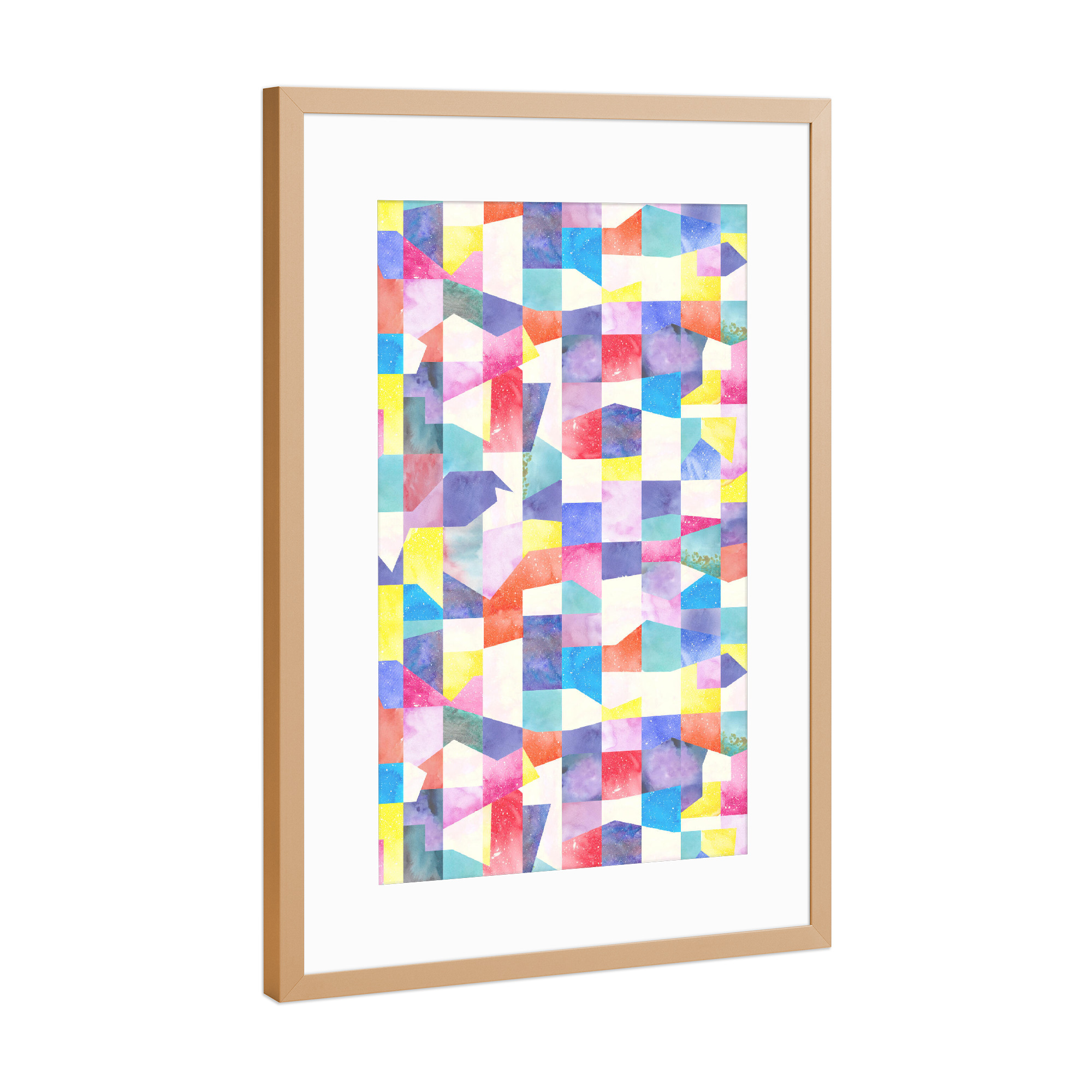 Poster mit Rahmen Kupfer "Geometrisch Collage Red" artboxONE - Abstrakt,Geometrie