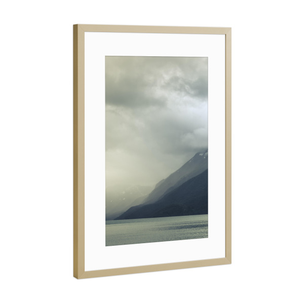 Poster mit Rahmen Gold "Clouded" artboxONE - Natur