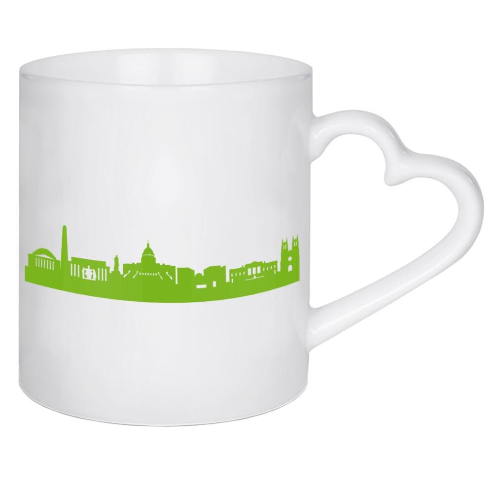 Herztasse "WASHINGTON 01 grüner Skyline-Print" artboxONE - Städte,Abstrakt,Architektur,Städte / Washington