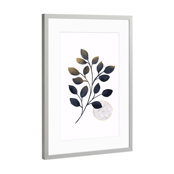 Poster mit Rahmen Silber "Spark Flower" artboxONE - Floral - Flower,Sun,Leaves,Blätter,Natur,Nature,Abstract,Abstrakt,Minimal,Minimalistisch