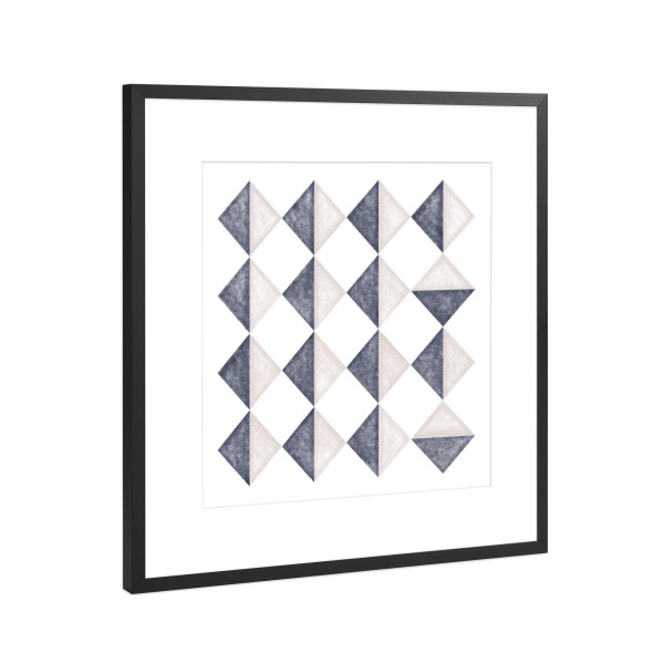 Poster mit Rahmen Schwarz (Metallic) "Minimal triangles" artboxONE - Abstrakt,Geometrie