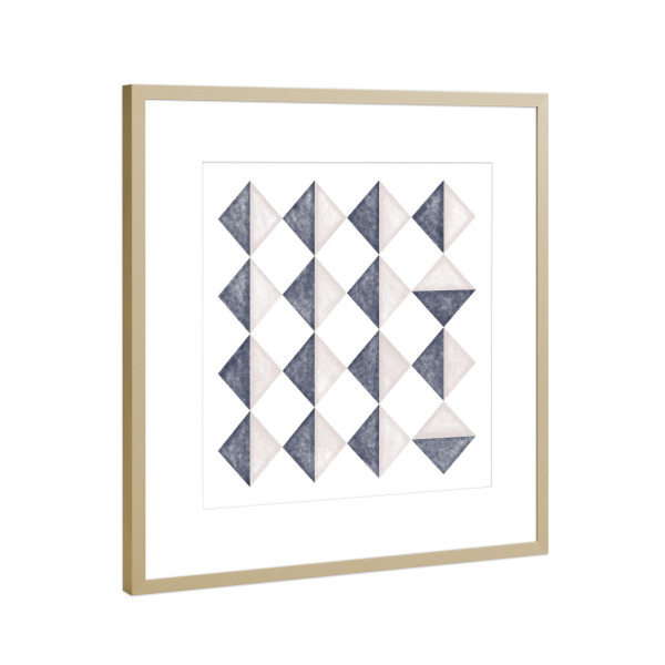 Poster mit Rahmen Gold "Minimal triangles" artboxONE - Abstrakt,Geometrie