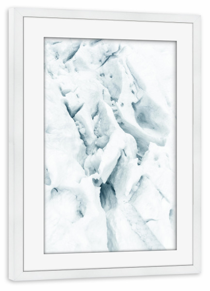 Poster mit Rahmen weiß "Gletscher Eis" artboxONE - Natur,Reise,Schwarzweiß
